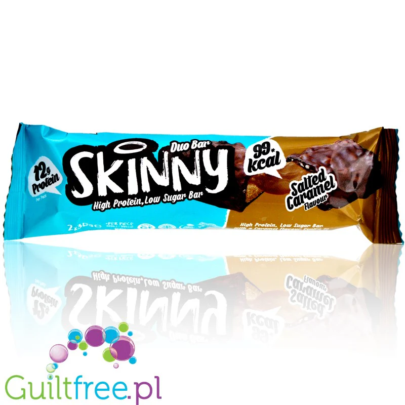 Skinny Food Duo Bar Salted Caramel - wegański bezglutenowy baton białkowy 2 x 99kcal