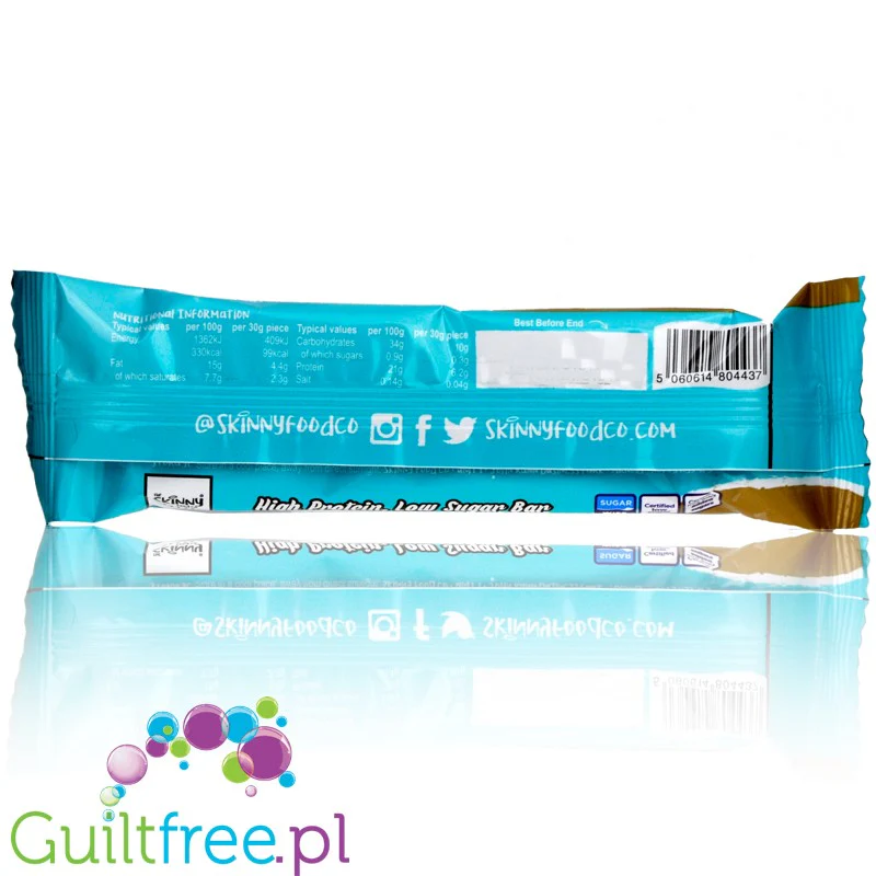 Skinny Food Duo Bar Salted Caramel - wegański bezglutenowy baton białkowy 2 x 99kcal - Image 3