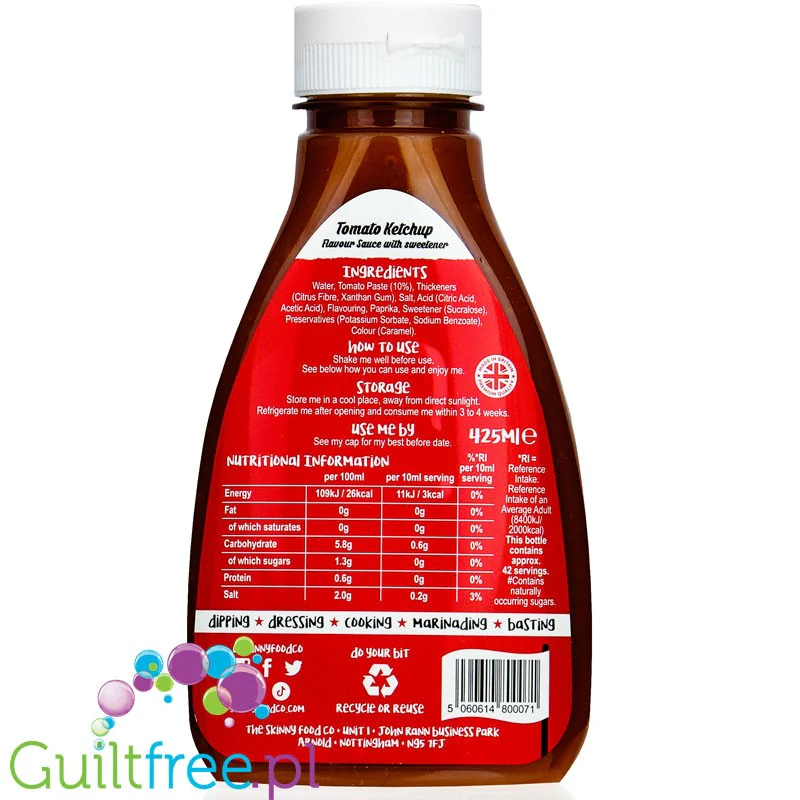 Skinny Food Tomato Ketchup - kanapkowy sos pomidorowy bez tłuszczu - Image 2