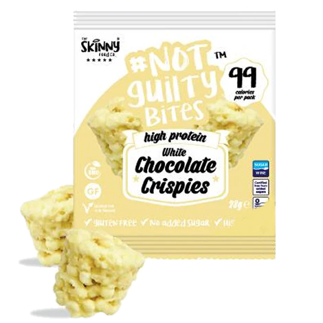 Skinny Food Not Guilty Crispies 99kcal - proteinowe chrupki w białej czekoladzie bez cukru - Image 4