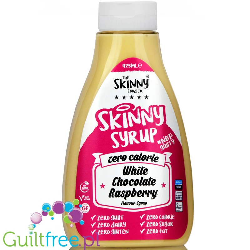 Skinny Food White Chocolate & Raspberry - gęsty syrop zero kalorii Biała Czekolada & Maliny