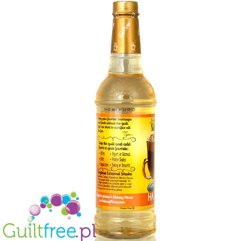 Jordan's Skinny Syrups Hazelnut Noisettes - syrop 0kcal bez cukru, smak Orzechy Laskowe - Image 4
