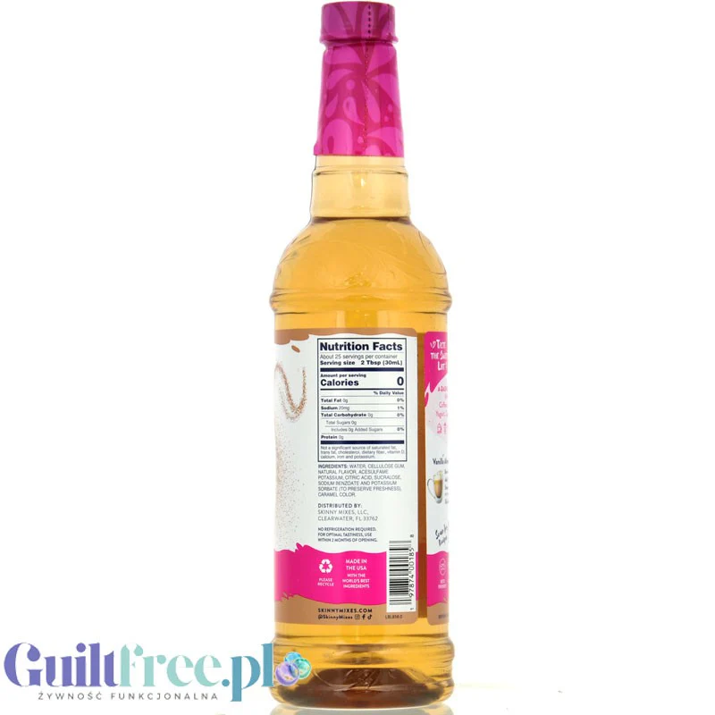 Jordan's Skinny Syrups Vanilla & Almond - syrop do kawy bez cukru i kalorii, smak waniliowo-migdałowy - Image 3