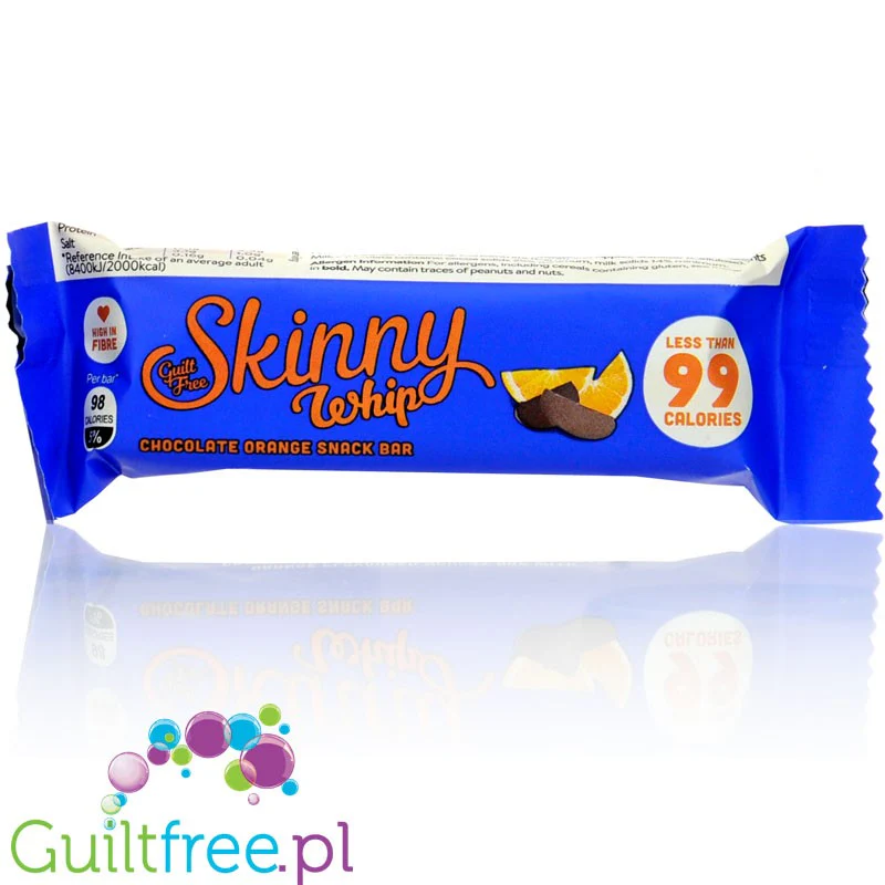 Skinny Whip Orange & Chocolate - batonik 80kcal, Pomarańcza & Mleczna Czekolada