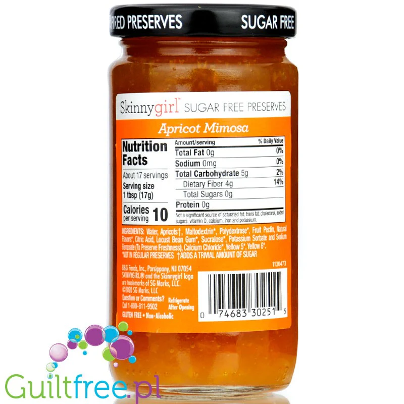 SkinnyGirl Apricot Mimosa - niskokaloryczny dżem morelowy bez cukru 58kcal - Image 2