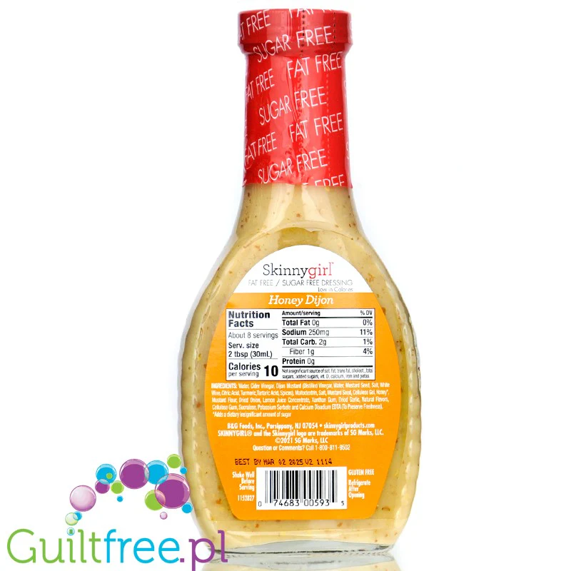 Skinnygirl Dressing Honey Dijon - dressing sałatkowy bez cukru i tłuszczu, Miodowo-Musztardowy 10kcal - Image 2