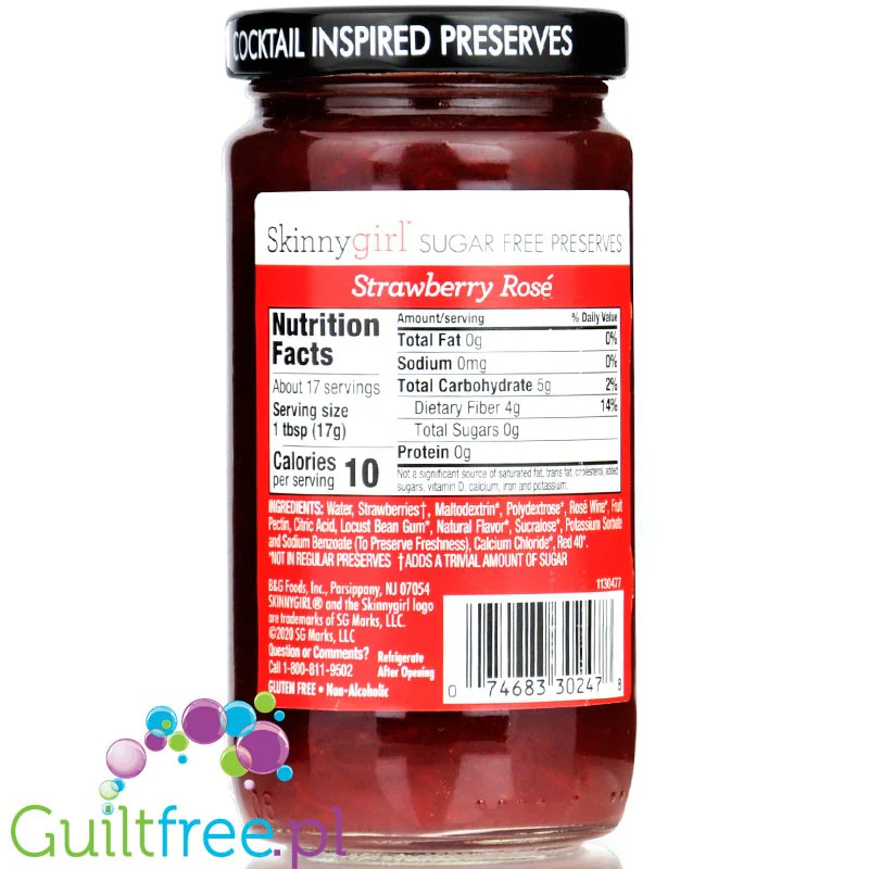 SkinnyGirl Strawberry Rosé Jam - bezcukrowy dżem truskawkowy z nutą różowego wina 58kcal - Image 2