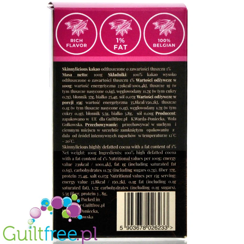 Skinnylicious Cocoa - kakao maksymalnie odtłuszczone 1% tłuszczu - Image 4