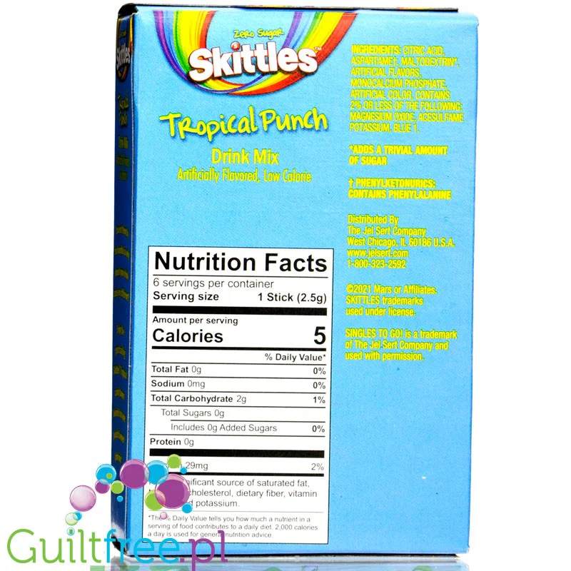 Skittles Singles to Go Tropical Punch - saszetki smakowe do wody bez cukru i kcal - Image 2