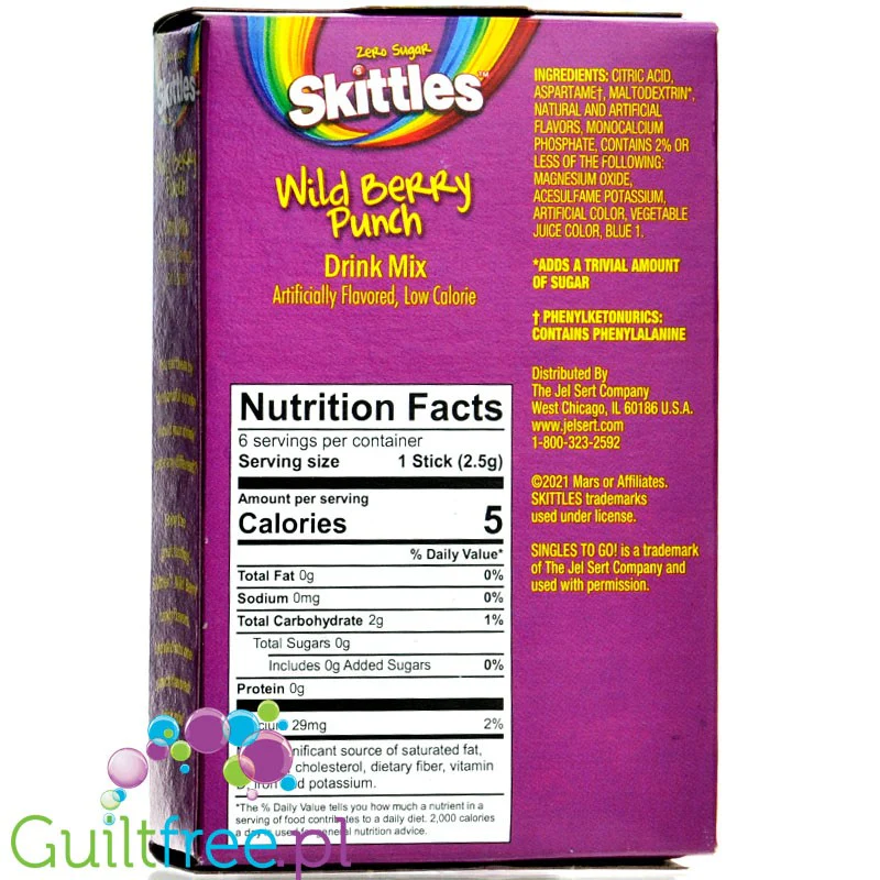 Skittles Singles To Go Wild Berry Punch - saszetki smakowe do wody bez cukru i kcal, Owoce Leśne - Image 2