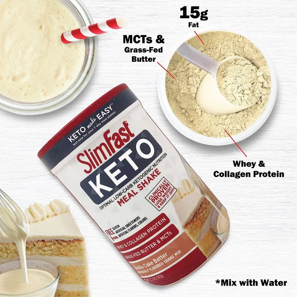 SlimFast Keto Meal Shake Vanilla Cake - ketogeniczny szejk białkowy z MCT i kolagenem, smak waniliowy - Image 5
