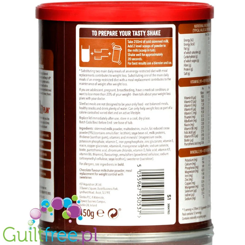 Slimfast Balance Meal Shake Chocolate - koktajl z witaminami i minerałami, etap 2 - Image 2