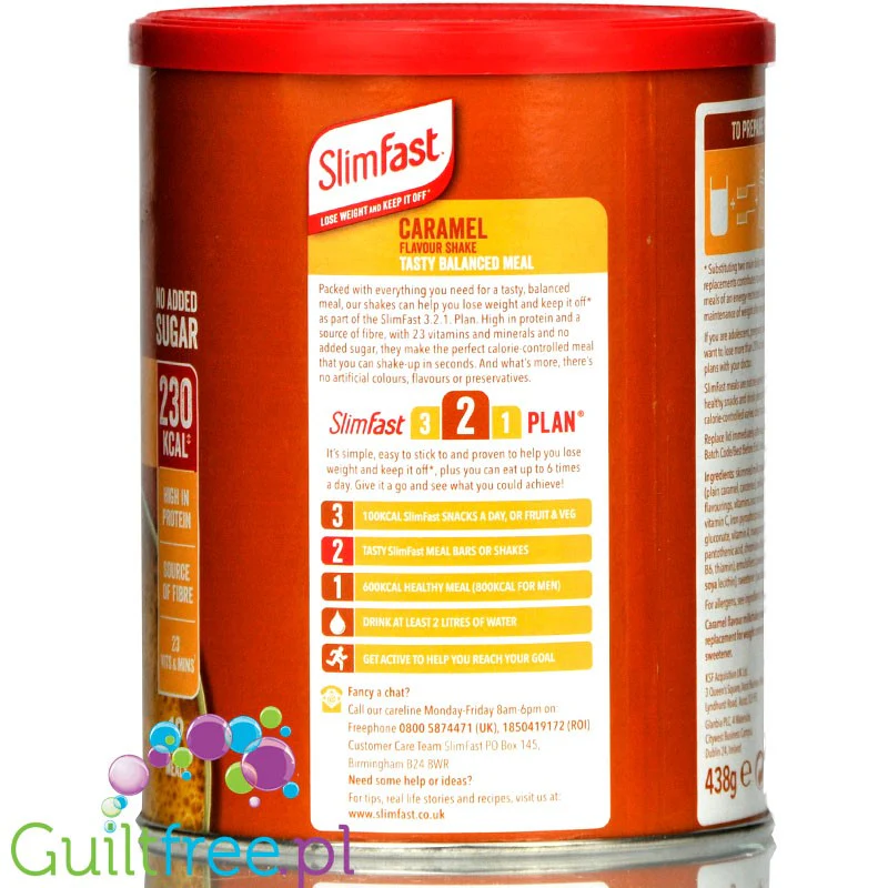 Slimfast Balance Meal Shake Caramel 438g - koktajl z witaminami i minerałami, etap 2 - Image 4