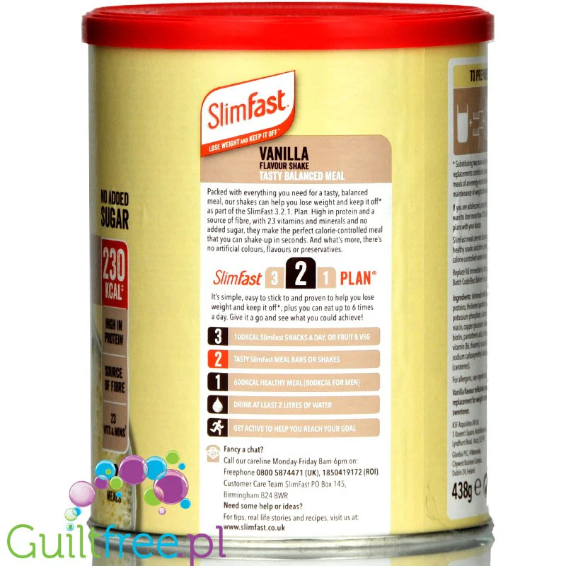 Slimfast Balance Meal Shake Vanilla 438g - koktajl z witaminami i minerałami, etap 2 - Image 4