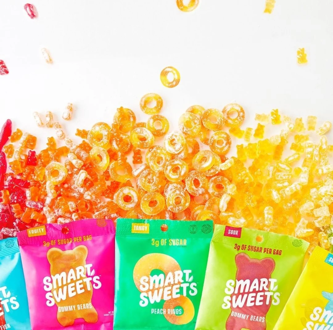 Smart Sweets Peach Rings, Tangy - brzoskwiniowe kwaśne żelki bez cukru i bez maltitolu, ze stewią - Image 4