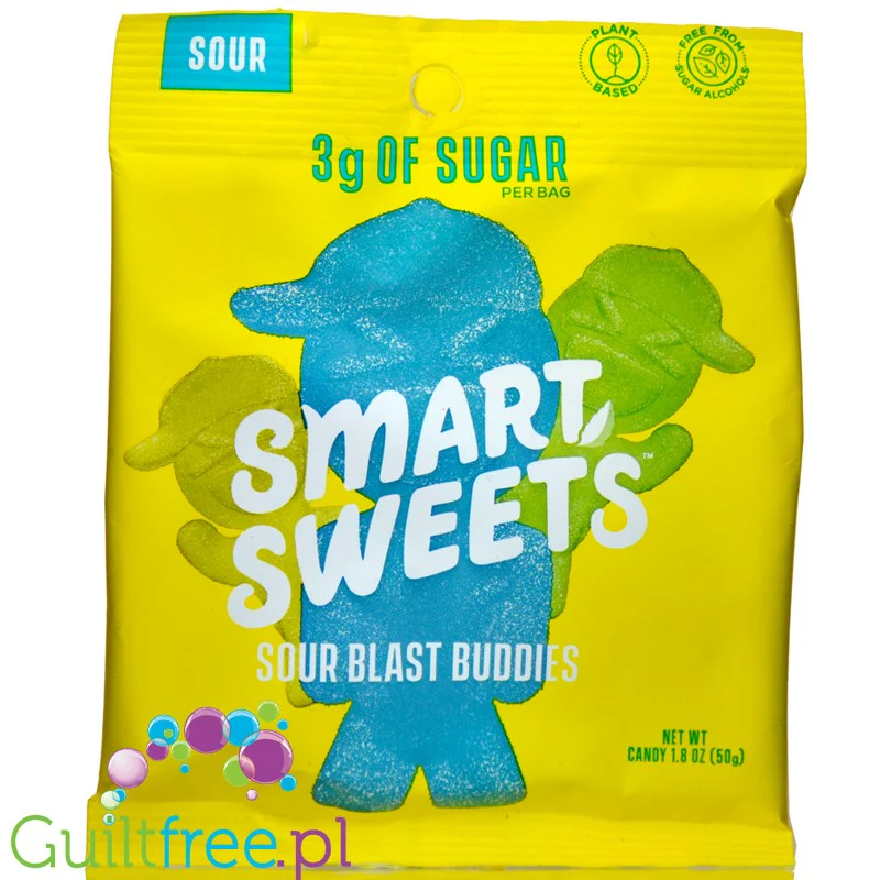 Smart Sweets Sour Blast Buddies - super kwaśne - żelki misie bez cukru i bez maltitolu, ze stewią