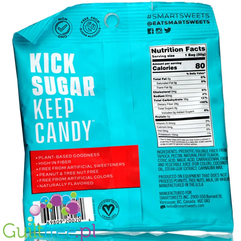 Smart Sweets Sweet Fish Berry - owocowe żelki rybki bez cukru i bez maltitolu, ze stewią - Image 2