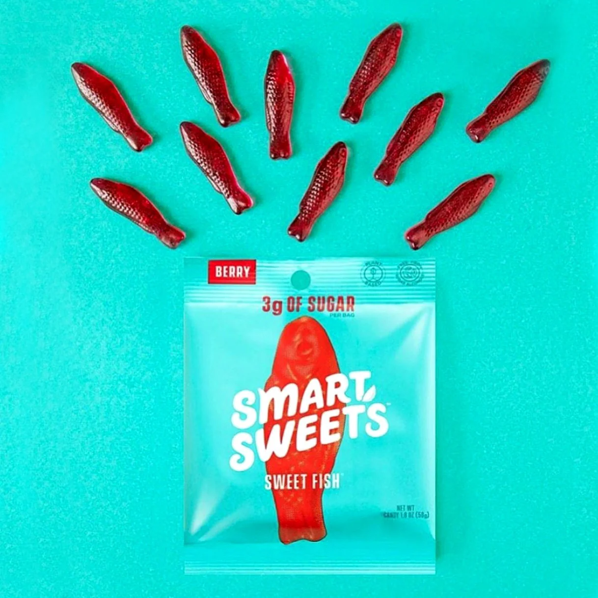 Smart Sweets Sweet Fish Berry - owocowe żelki rybki bez cukru i bez maltitolu, ze stewią - Image 3