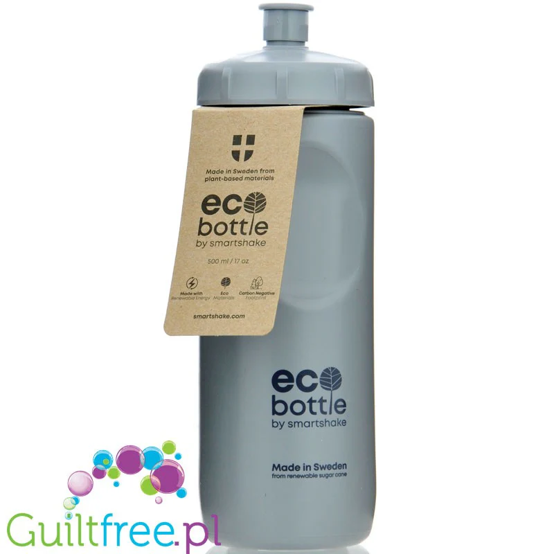 SmartShake EkoBottle Squeeze, Gray 500ml - bidon / butelka na wodę z ekologicznego tworzywa sztucznego