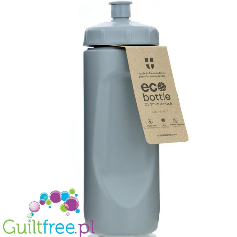 SmartShake EkoBottle Squeeze, Gray 500ml - bidon / butelka na wodę z ekologicznego tworzywa sztucznego - Image 2