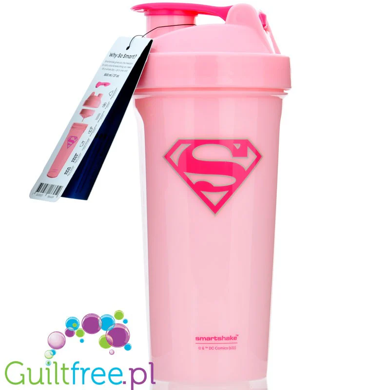 SmartShake Lite DC Cosmics Supergirl 800ml - różowy szejker z ruchomym uchwytem - Image 2