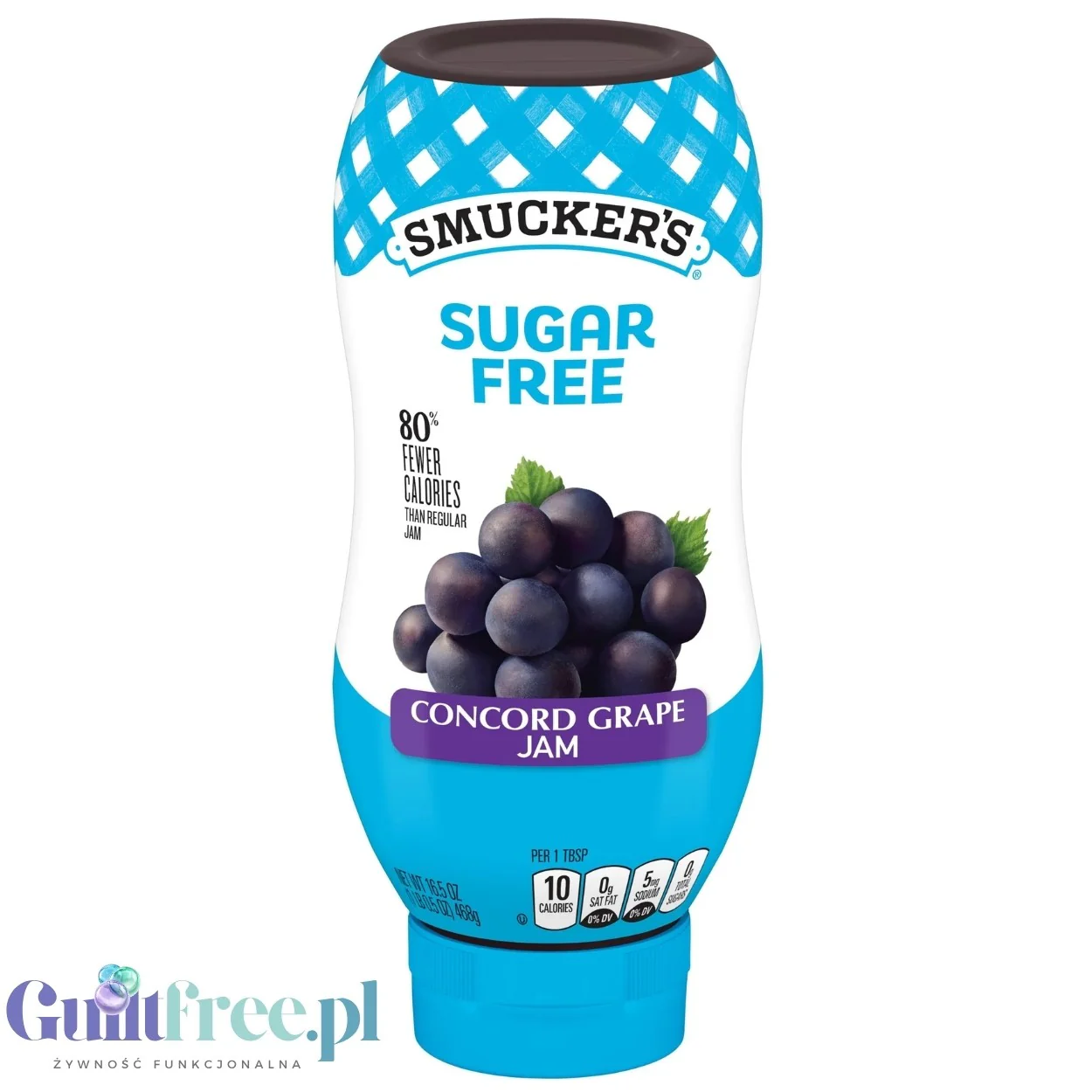 Smucker's Concord Grape Jam 0,47KG - dżem winogronowy bez cukru 80% mniej kalorii w wyciskanej butelce