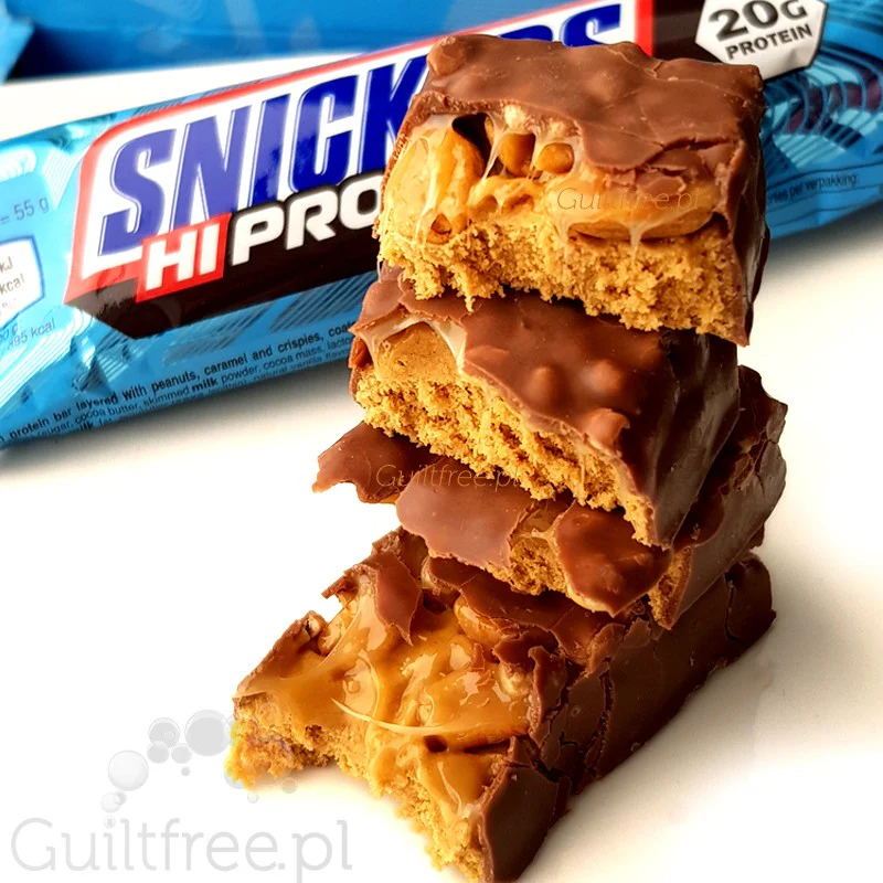 Snickers Hi-Protein Crisp Milk Chocolate - baton białkowy 20g białka, Czekolada Mleczna, Karmel & Chrupki - Image 2