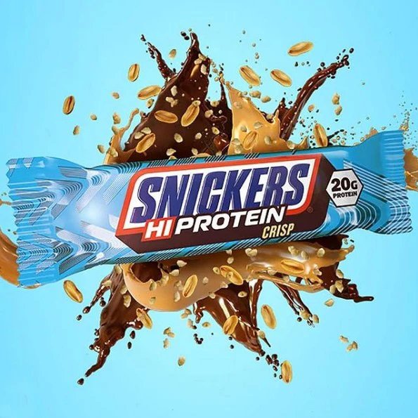 Snickers Hi-Protein Crisp Milk Chocolate - baton białkowy 20g białka, Czekolada Mleczna, Karmel & Chrupki - Image 3