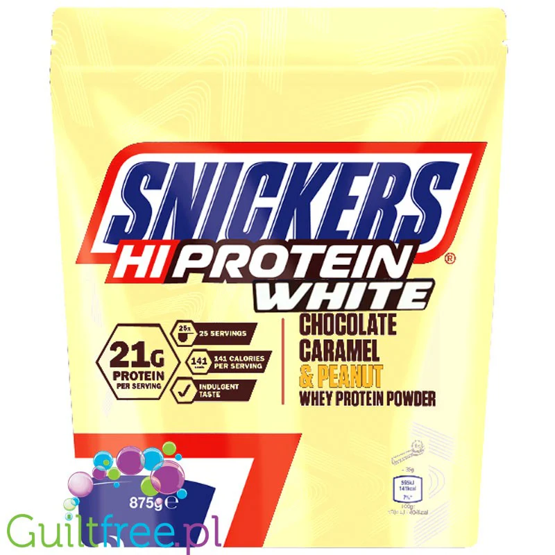 Snickers Hi-Protein White Chocolate Peanut Butter Whey 0,87KG - odżywka białkowa - Image 2