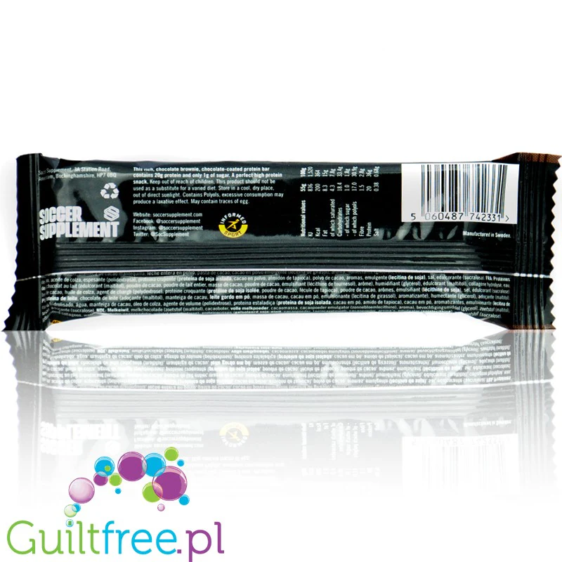 Soccer Protein Bar Choc Brownie - baton proteinowy 200kcal & 20g białka, Czekoladowe Brownie - Image 2