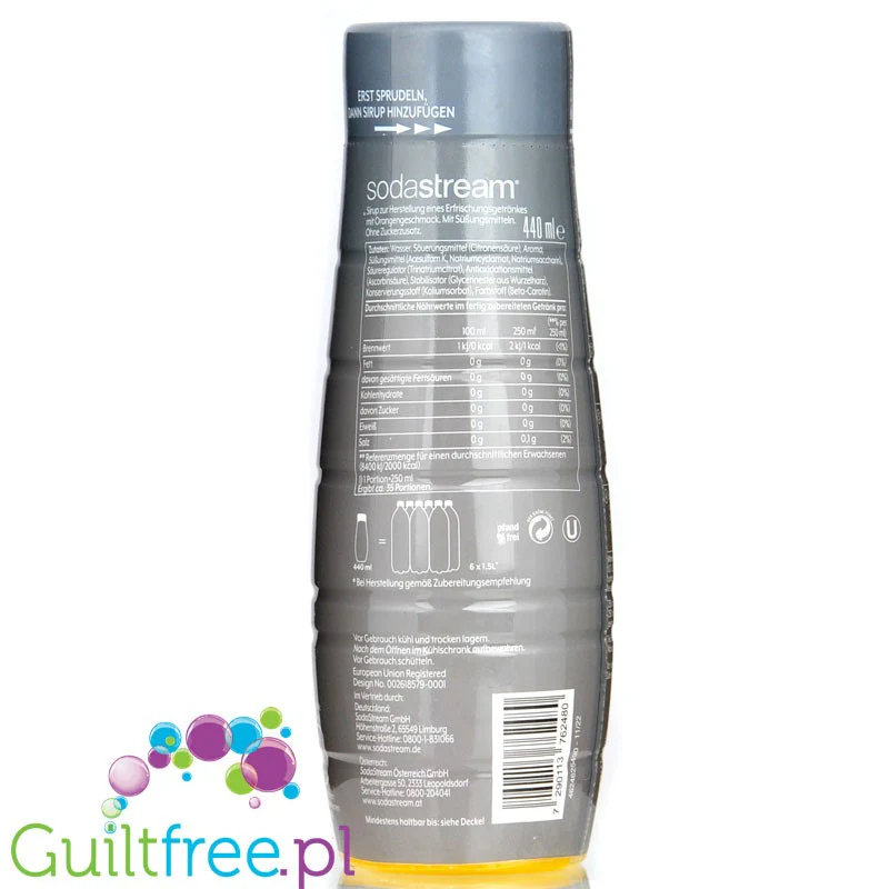 SodaStream No Sugar Orange 440ml / 9L - syrop / koncentrat do wody bez cukru i kalorii, Pomarańcza - Image 3
