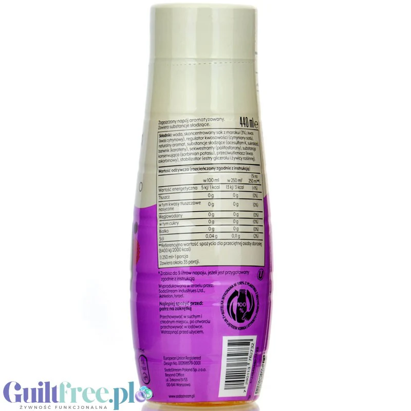SodaStream No Sugar Passionfruit 440ml / 9L - syrop / koncentrat do wody bez cukru,  Marakuja - Image 2