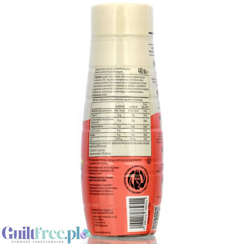 SodaStream No Sugar Red Berries 440ml / 9L - syrop / koncentrat do wody bez cukru i kalorii, Owoce Leśne - Image 3
