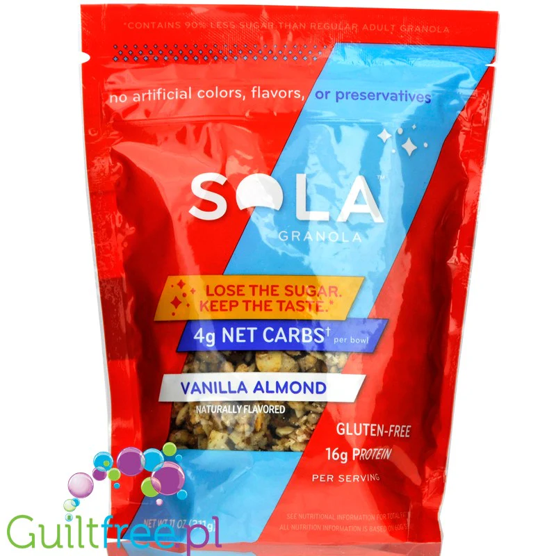 Sola Granola, Vanilla Almond - keto płatki śniadaniowe bez cukru, Wanilia & Migdały - Image 2