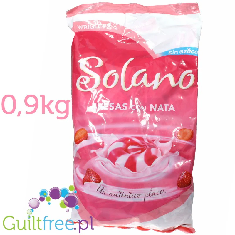 Solano XXL 0,9KG - Cukierki Śmietankowo-Truskawkowe bez Cukru