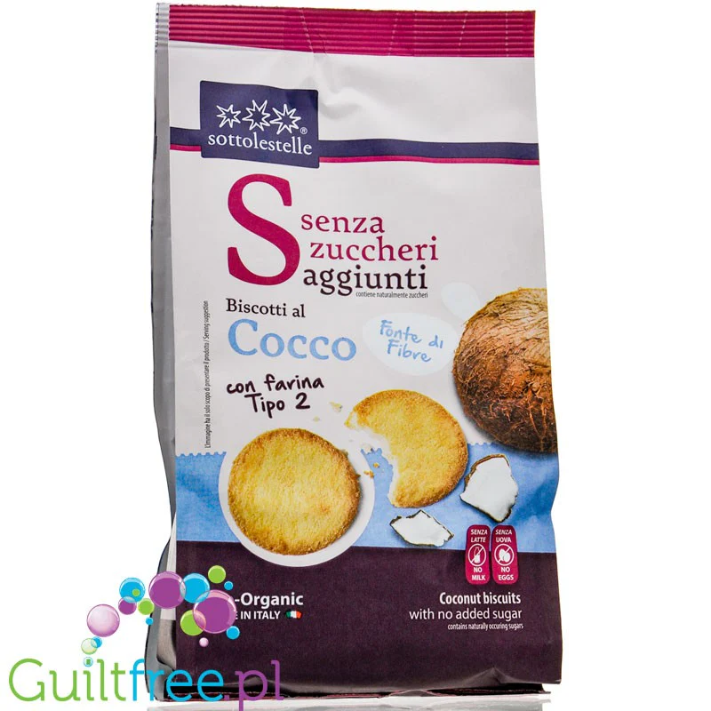 Sottolestelle Biscotti al Cocco - organiczne, wegańskie, kokosowe ciasteczka bez dodatku cukru