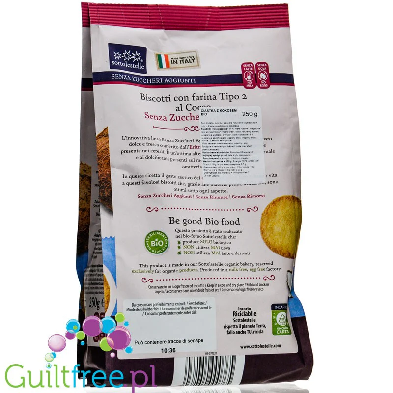Sottolestelle Biscotti al Cocco - organiczne, wegańskie, kokosowe ciasteczka bez dodatku cukru - Image 2
