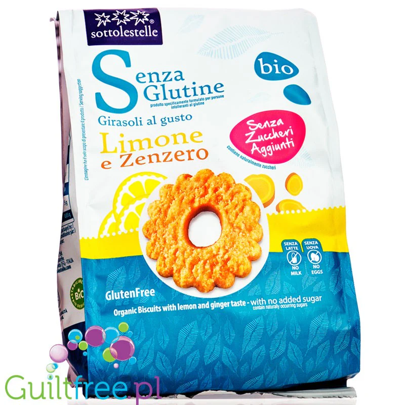 Sottolestelle Cookies Lemon and Ginger - cytrynowo-imbirowe ciastka bezglutenowe  bez dodatku cukru