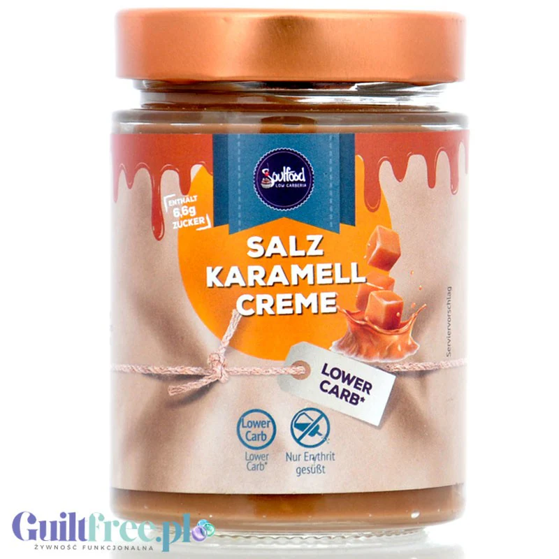 Soulfood Salz Karamell Creme - turbo kremowy krem o smaku solonego karmelu, bez cukru, maltitolu i oleju palmowego