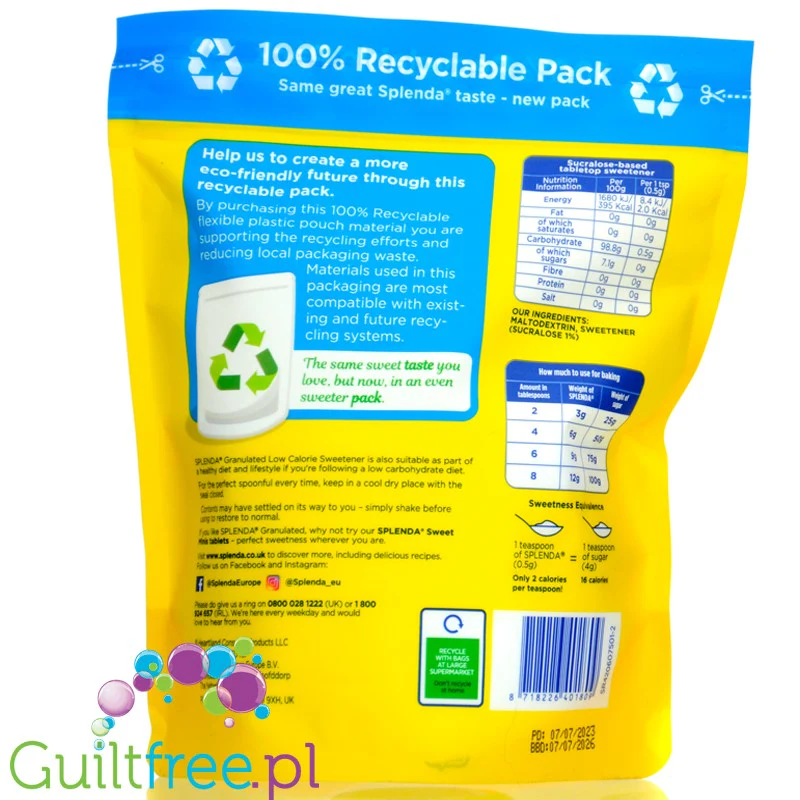 Splenda Granulated - słodzik sypki z sukralozą 75g (150 porcji) - Image 2