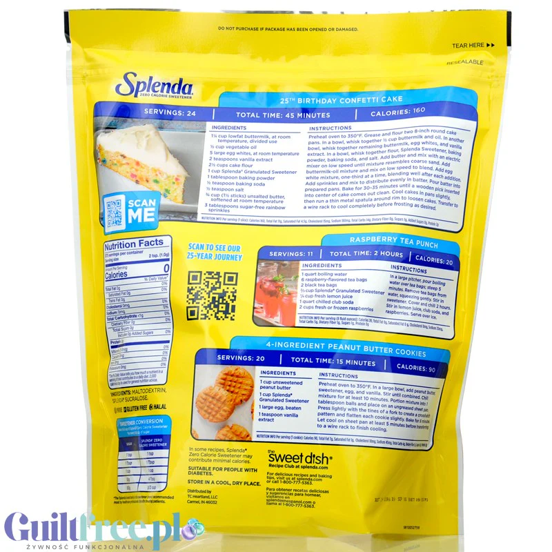 Splenda ® Granulated USA 275g - słodzik sypki w proszku, wersja USA - Image 2