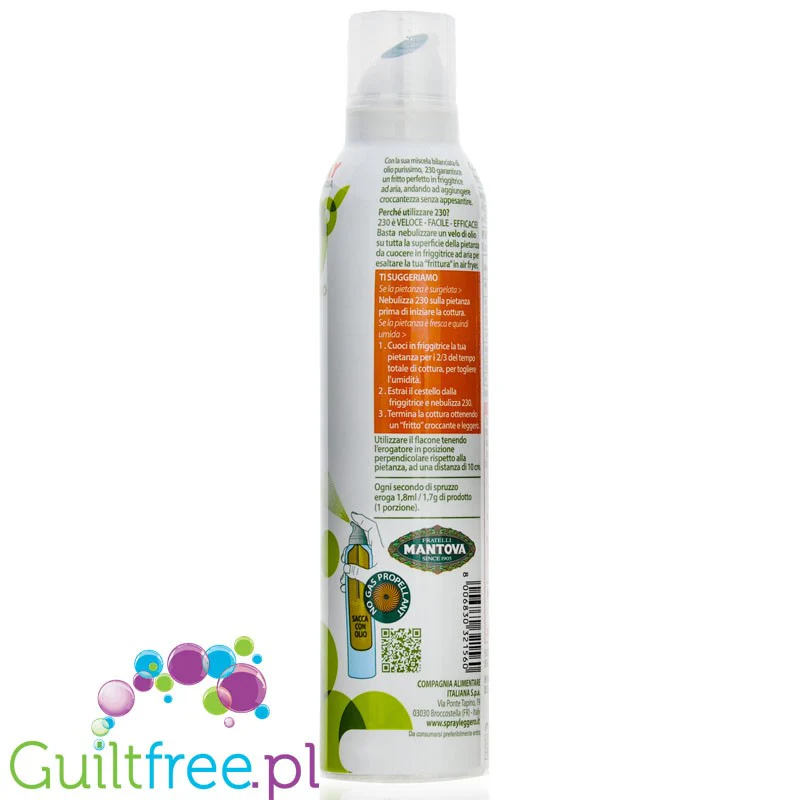 Mantova Air Fryer Olio 230 - spray do pieczenia we frytkownicy beztłuszczowej bez propellantów - Image 3