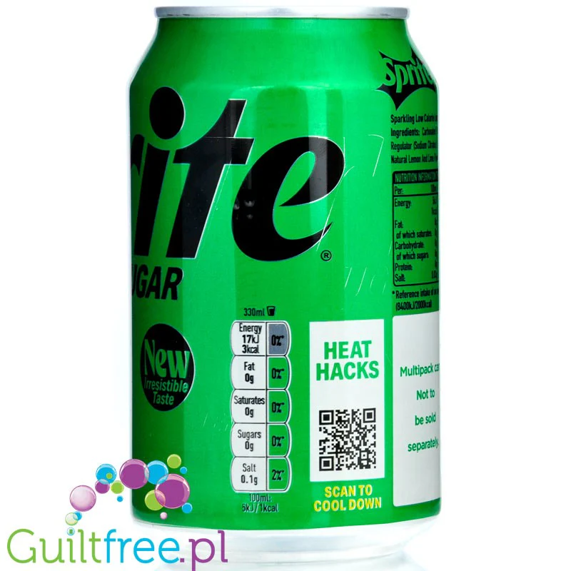 Sprite Zero Sugar Lemon & Lime - cytrynowo-limonkowy Sprite bez cukru, zero kcal 330ml - Image 3