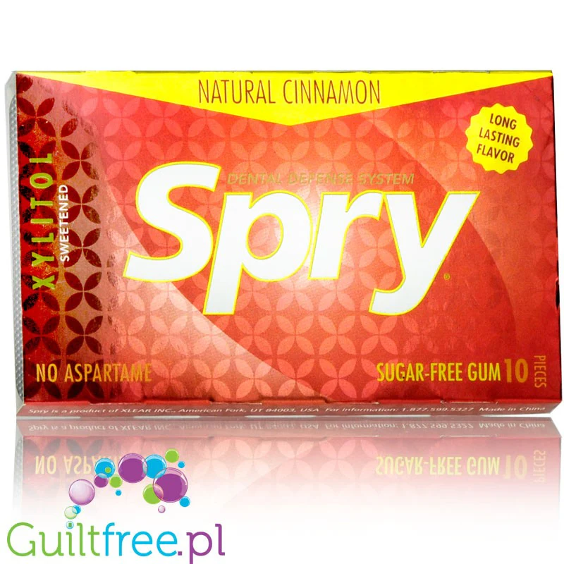 Spry Cinnamon – bezglutenowa guma do żucia z ksylitolem o smaku cynamonowym