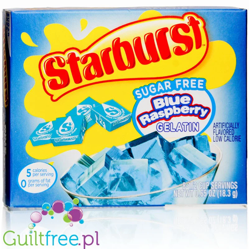 Starburst Blue Raspberry Gelatin 5kcal - galaretka bez cukru Błękitna Malina