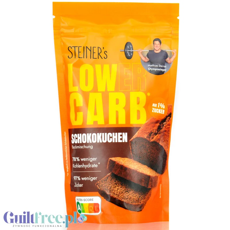 Steiner's Low(er) Carb Schokokuchen - mix do wypieku ciasta czekoladowego bez cukru, glutenu i laktozy