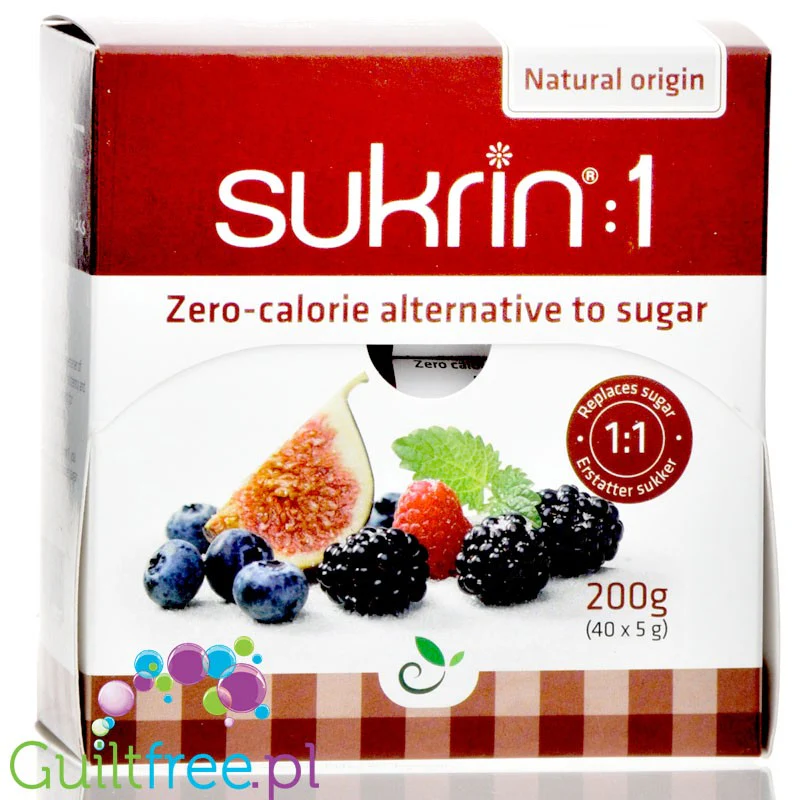 Sukrin - Erytrol - naturalny słodzik 0kcal PUDEŁKO x 40 saszetek