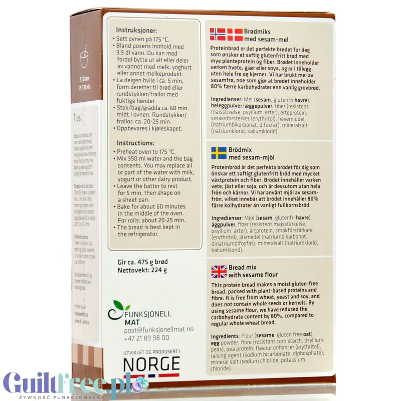 Sukrin Protein Brot Mix - bezglutenowa mieszanka do wypieku chleba proteinowego - Image 3