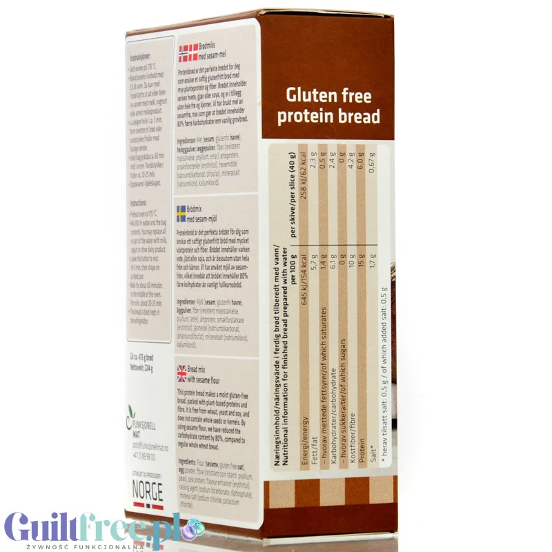 Sukrin Protein Brot Mix - bezglutenowa mieszanka do wypieku chleba proteinowego - Image 4