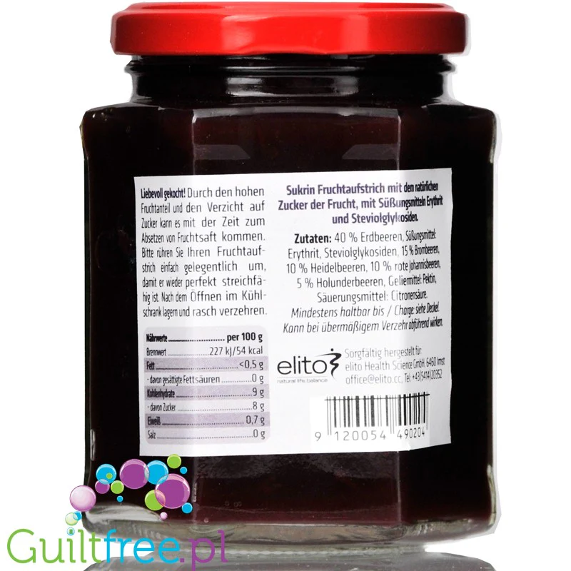 Sukrin Waldfrucht - dżem z owoców leśnych ze stewią i erytrytolem tylko 33kcal - Image 3